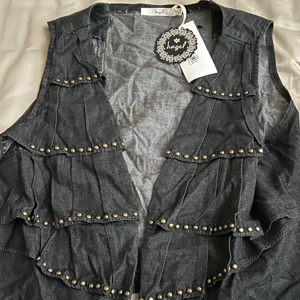 Hazel Charcoal Denim Vest